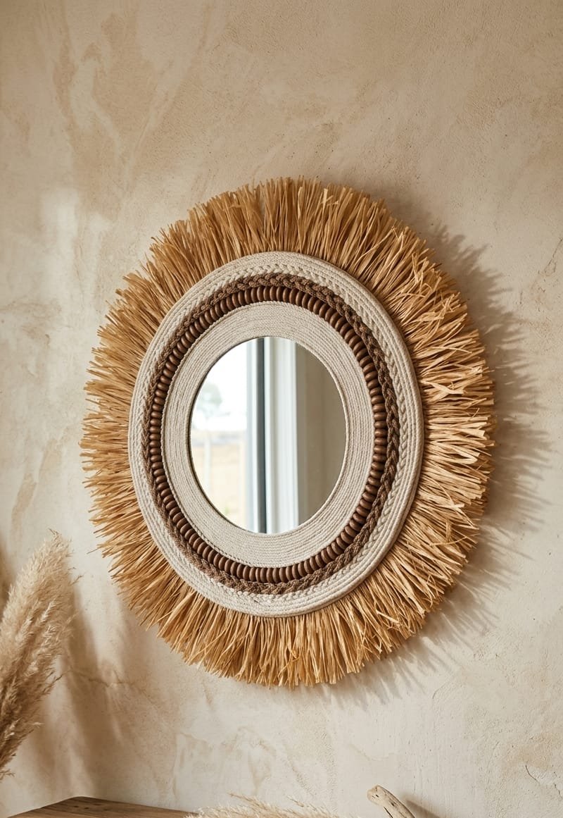 Boho Sunburst Mirror Wall Decor