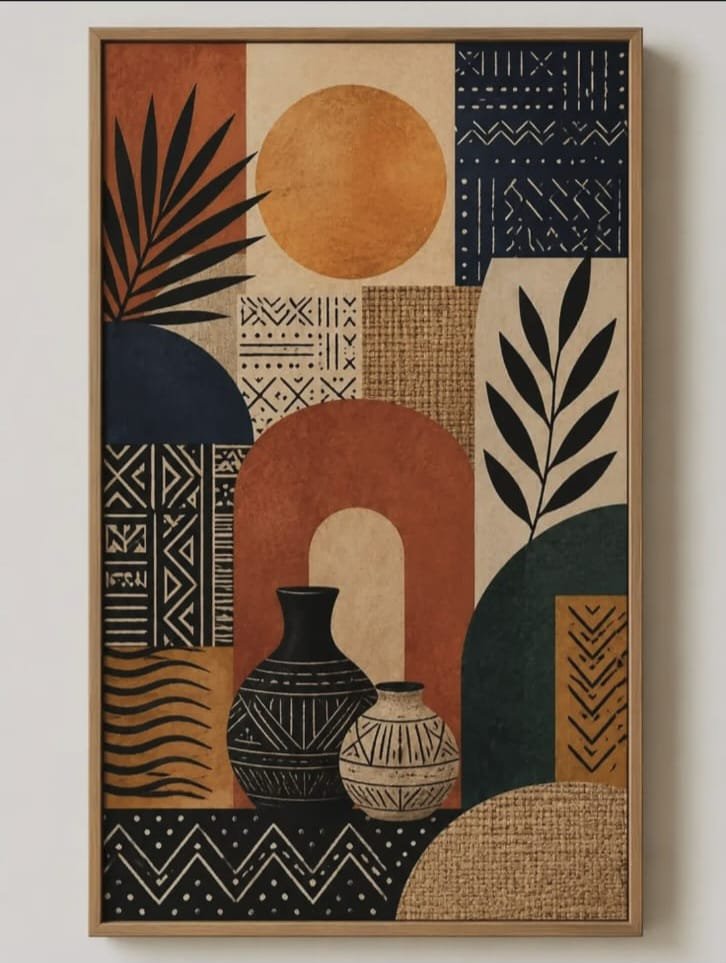 Boho Abstract Canvas Wall Art