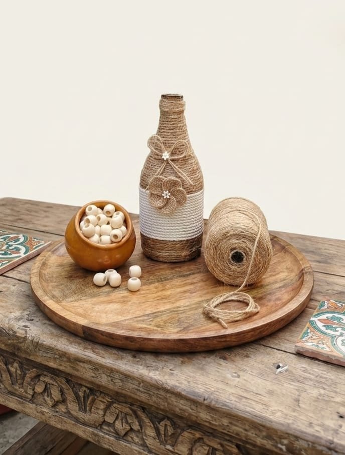 Jute Handcrafted Decorative Bottle